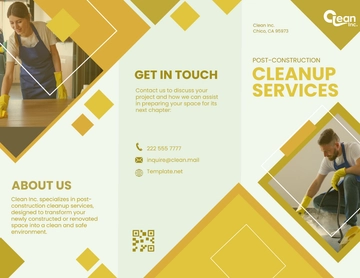 Free Post-Construction Cleanup Services Brochure Template to Edit Online