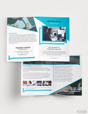 Training Center Bi-Fold Brochure Template