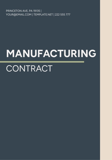 Free Manufacturing Contract Template to Edit Online