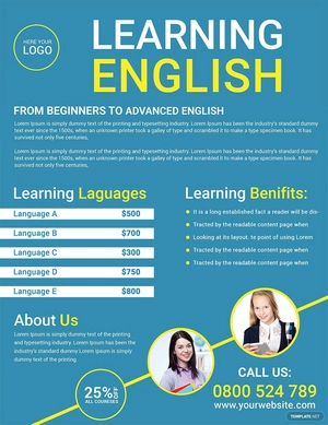 Language Tutoring Flyer Template