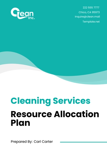 Free Cleaning Services Resource Allocation Plan Template to Edit Online