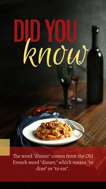 Free Did You Know Dinner Facebook Post Template to Edit Online