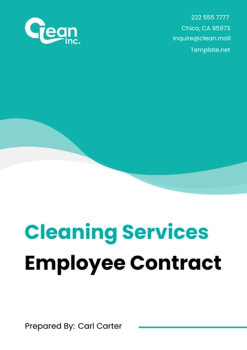 Free Cleaning Services Employee Contract Template to Edit Online