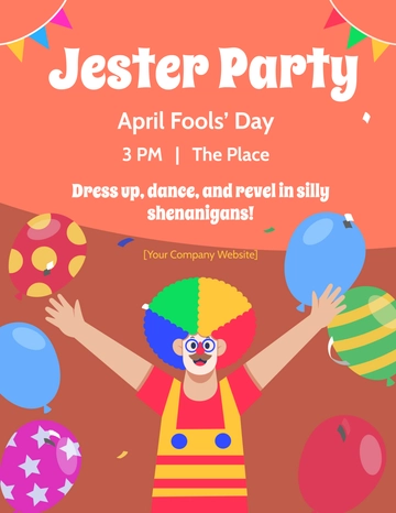 Free April Fools??? Day Party Flyer Template to Edit Online