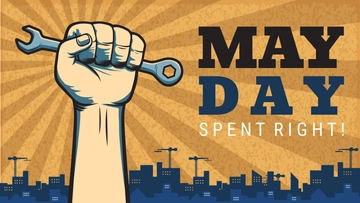 Free May Day  Youtube Thumbnail Template to Edit Online