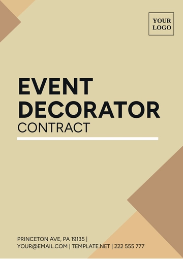 Free Event Decorator Contract Template to Edit Online