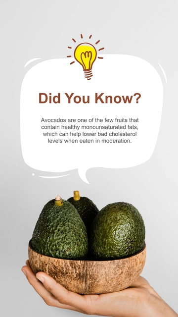 Free Did You Know Avocado Instagarm Story  Template to Edit Online