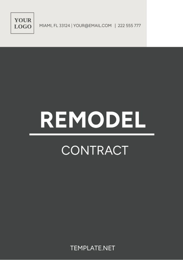 Free Remodel Contract Template to Edit Online