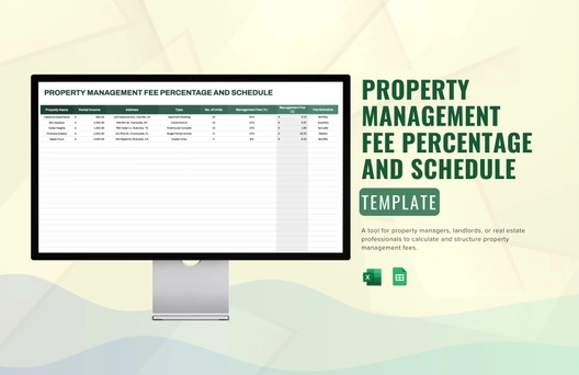 Property Management Fee Percentage and Schedule Template