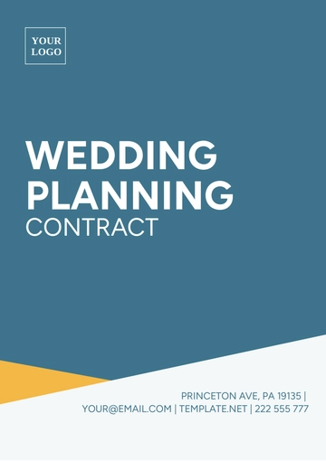 Free Wedding Planning Contract Template to Edit Online