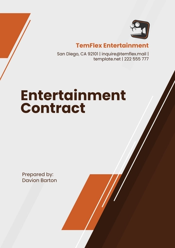 Free Entertainment Contract Template to Edit Online