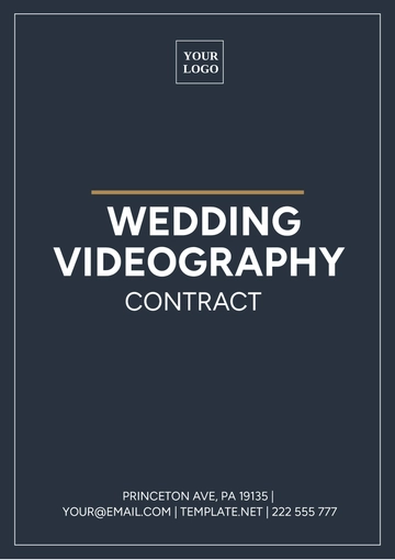 Free Wedding Videography Contract Template to Edit Online