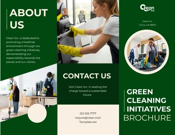 Free Green Cleaning Initiatives Brochure Template to Edit Online