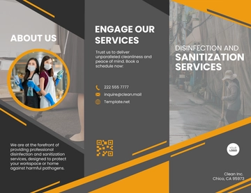 Free Disinfection and Sanitization Services Brochure Template to Edit Online