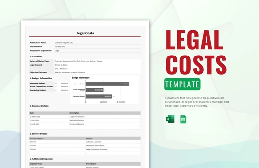 Legal Costs Template