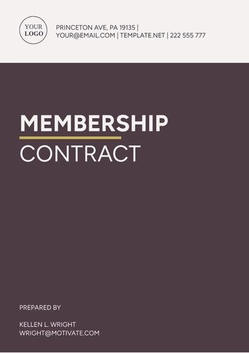 Free Membership Contract Template to Edit Online