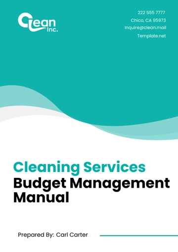 Free Cleaning Services Budget Management Manual Template to Edit Online