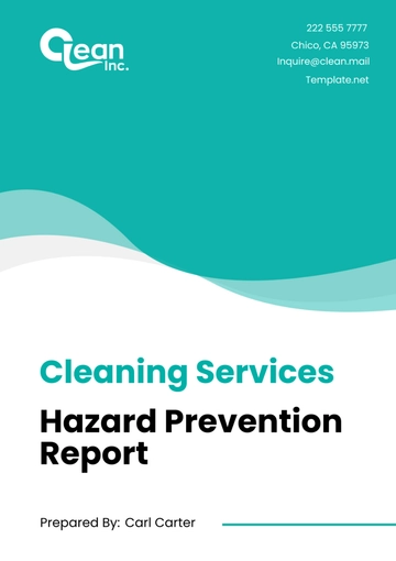 Free Cleaning Services Hazard Prevention Report Template to Edit Online