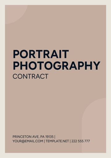 Free Portrait Photography Contract Template to Edit Online