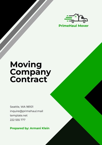 Free Moving Company Contract Template to Edit Online