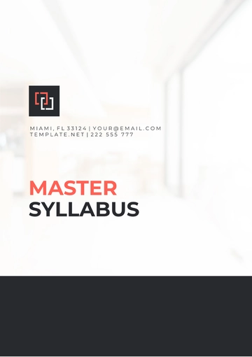 Free Master Syllabus Template to Edit Online