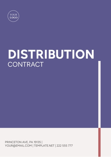 Free Distribution Contract Template to Edit Online