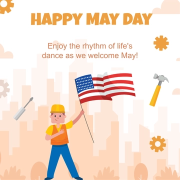 Free May Day  LinkedIn Post Template to Edit Online
