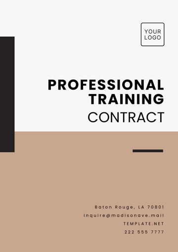 Free Professional Training Contract Template to Edit Online