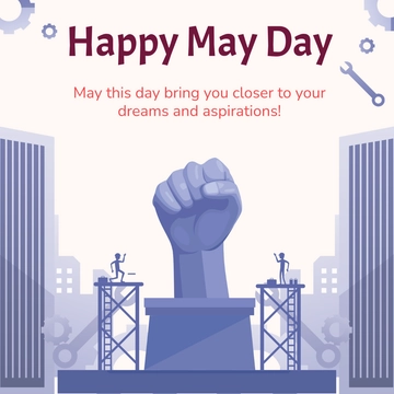 Free May Day WhatsApp Post Template to Edit Online