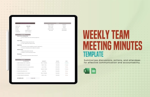 Weekly Team Meeting Minutes Template