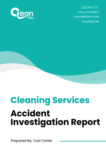 Free Cleaning Services Accident Investigation Report Template to Edit Online