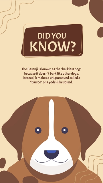 Free Did You Know Dog Pet Fact Facebook Poster  Template to Edit Online