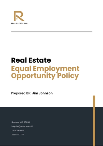 Free Real Estate Equal Employment Opportunity Policy Template to Edit Online