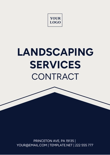 Free Landscaping Services Contract Template to Edit Online