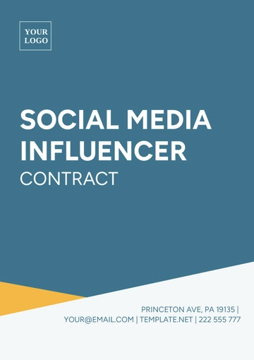 Free Social Media Influencer Contract Template to Edit Online