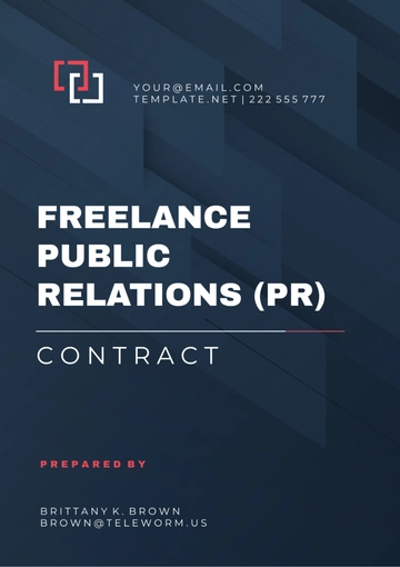 Free Freelance Public Relations (PR) Contract Template to Edit Online