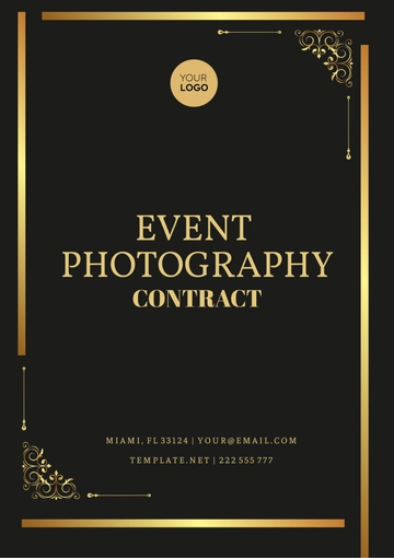 Free Event Photography Contract Template to Edit Online