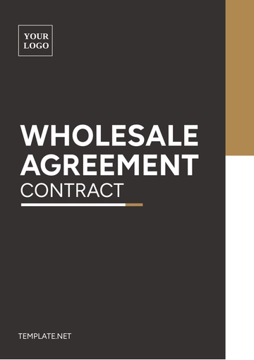 Free Wholesale Agreement Contract Template to Edit Online