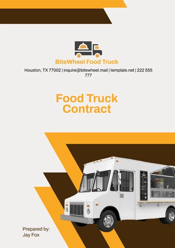 Free Food Truck Contract Template to Edit Online