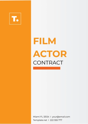 Free Film Actor Contract Template to Edit Online