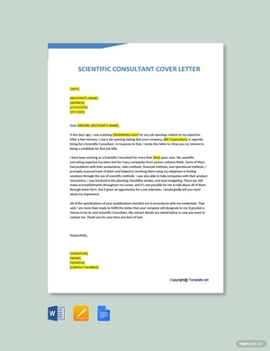 Scientific Consultant Cover Letter