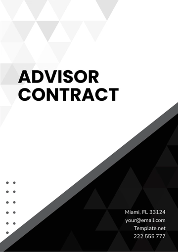 Free Advisor Contract Template to Edit Online