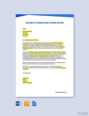 Security Consultant Cover Letter