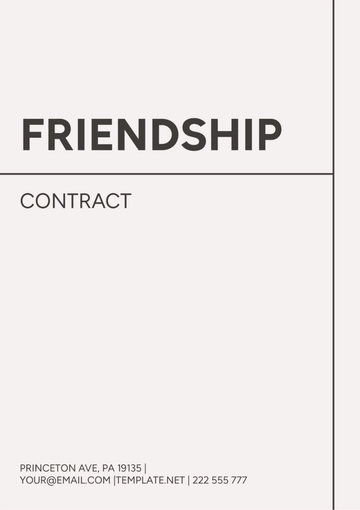 Free Friendship Contract Template to Edit Online