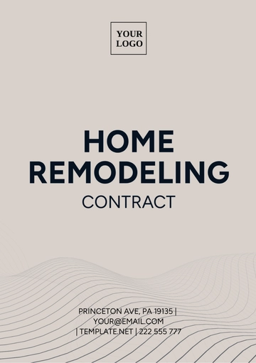 Free Home Remodeling Contract Template to Edit Online