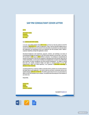 SAP PM Consultant Cover Letter