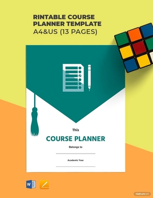 Printable Course Planner Template