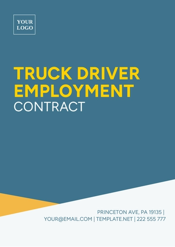 Free Truck Driver Employment Contract Template to Edit Online
