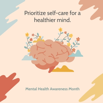 Free Mental Health Awareness Month  LinkedIn Post Template to Edit Online
