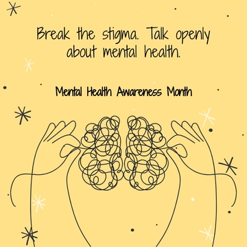 Free Mental Health Awareness Month  WhatsApp Post Template to Edit Online